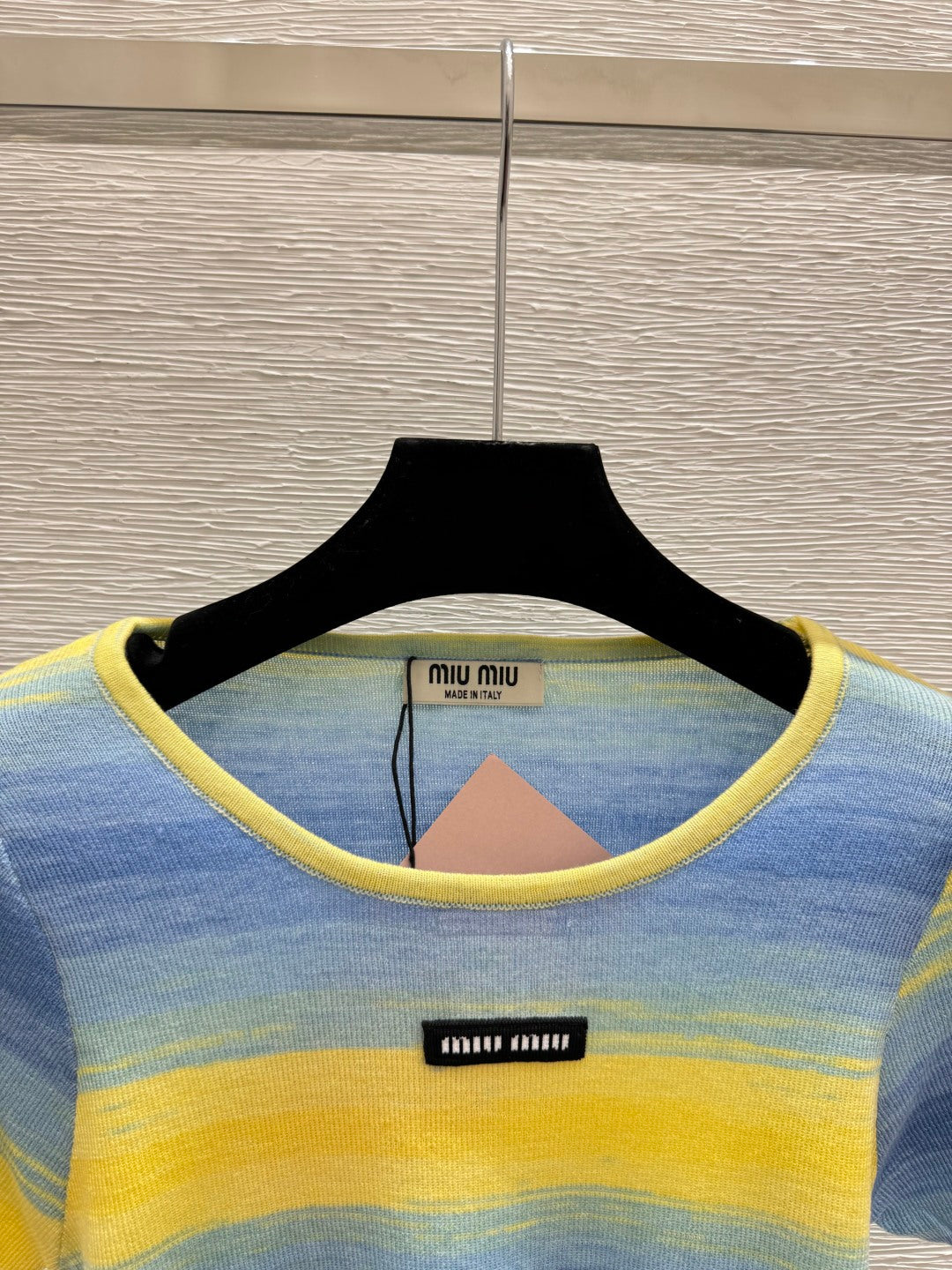 Miumiu 2026 Striped Shirt Yellow Blue and Gray Wool