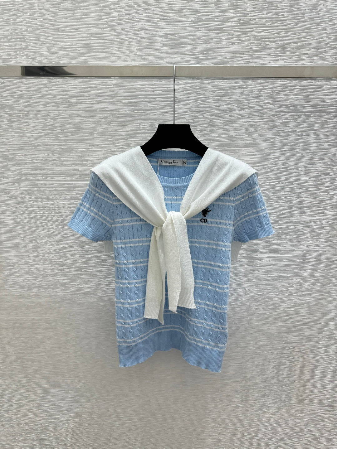 Dior 2026 Short-Sleeve Shirt with Scarf Wool 525428