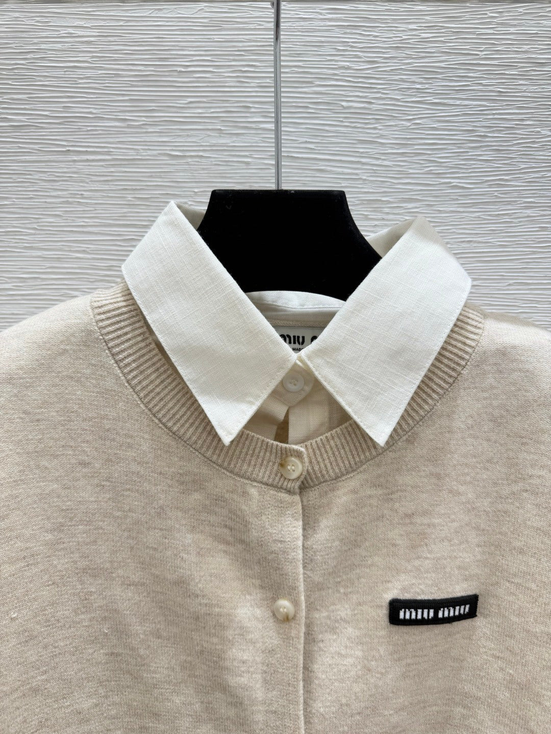 Miumiu 2026 Collar Knit Long-Sleeve Cardigan Wool 244676
