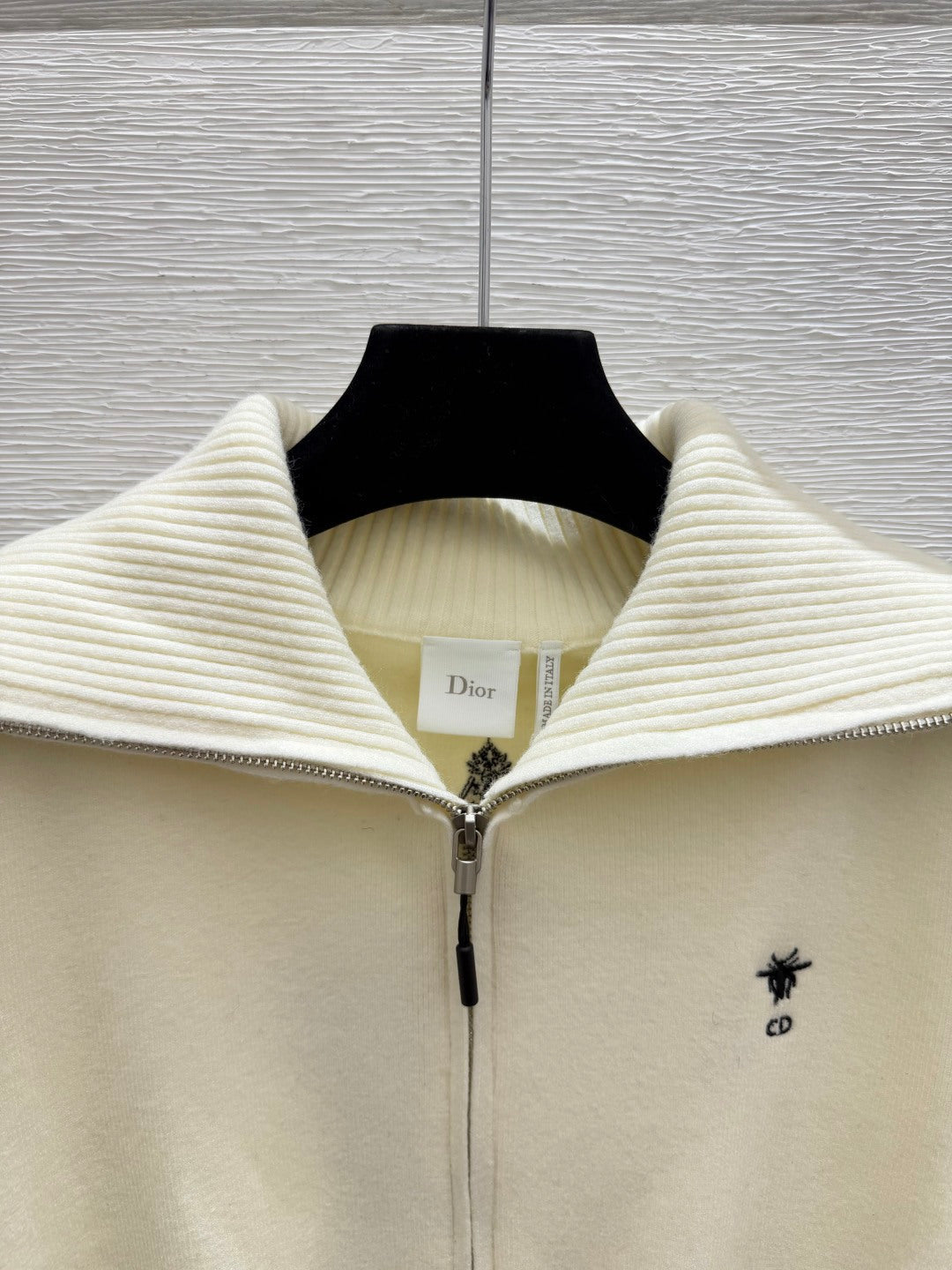 Dior 2026 Cardigan Cream And Gray Wool 913542