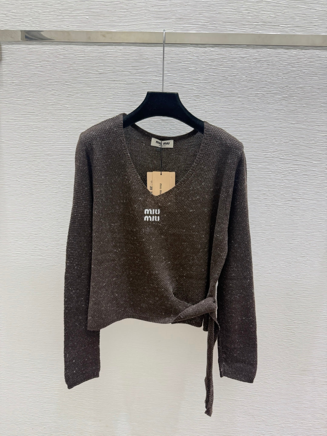 Miumiu 2026 V-Neck Knitted Long Sleeve Wool 913487