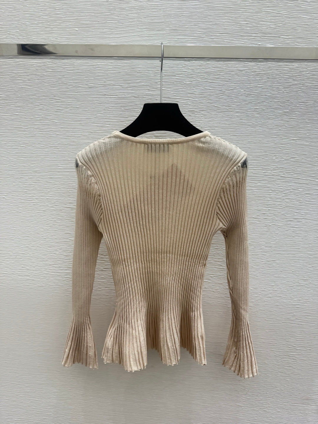 Miumiu 2026 Rhinestone Crew Neck Knitted Long Sleeve Wool 913396