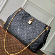 Anytime 42cm Tote Bag Black Gold Empreinte leather 250554
