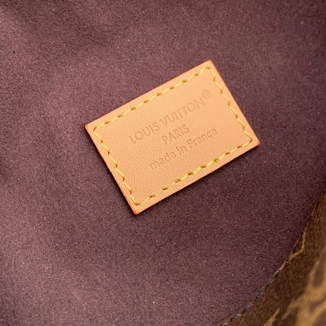 LV 2025 Pochette Mia Camel Brown Leather Canvas 346572