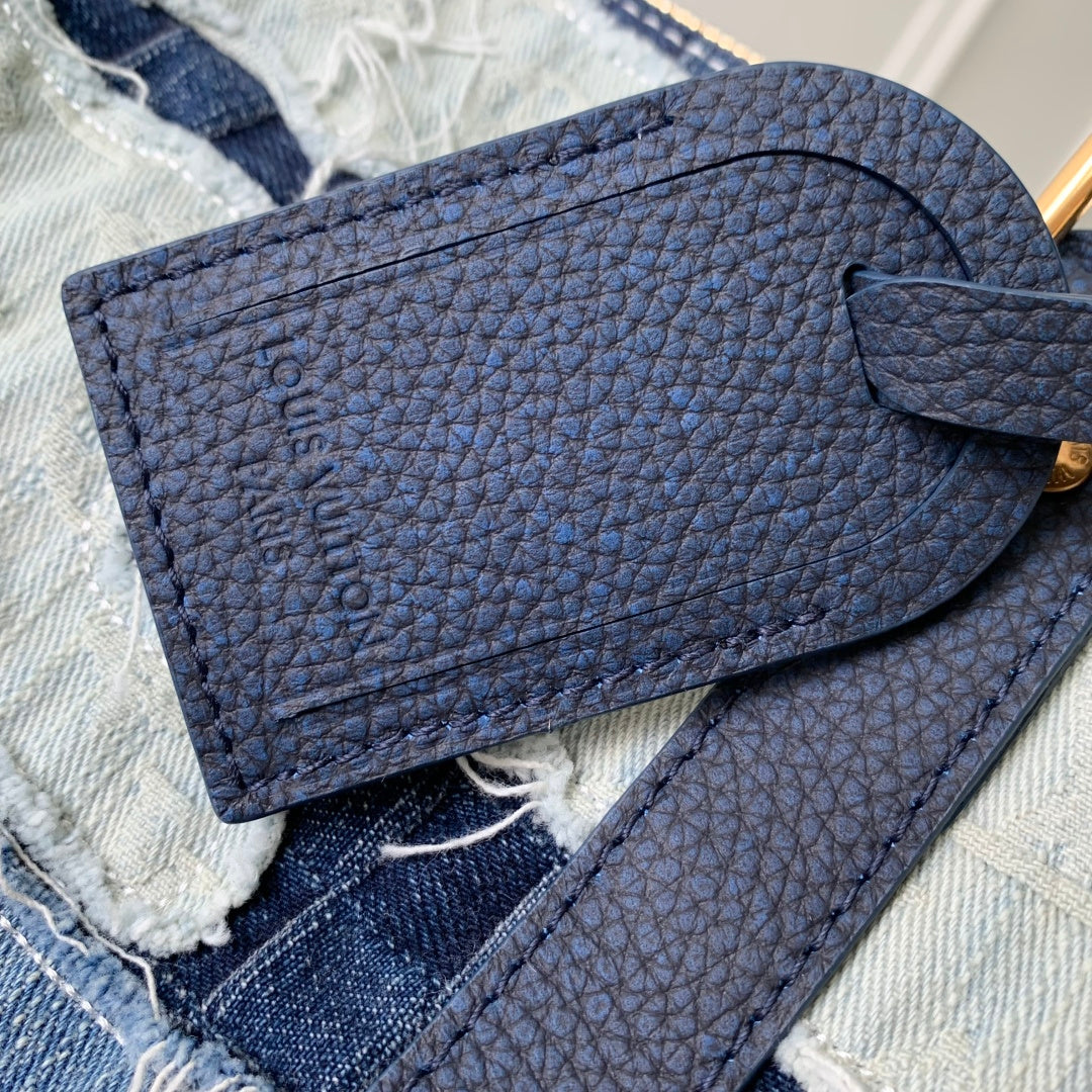 LV 2025 Keepall Bandoulière 50 Bag Blue Denim Cowhide 346569