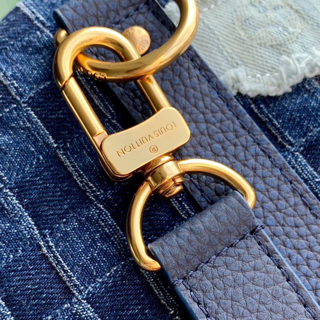 LV 2025 Keepall Bandoulière 50 Bag Blue Denim Cowhide 346569
