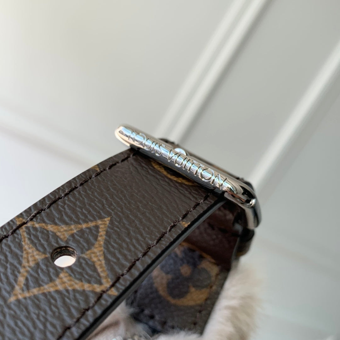 LV 2025 Pochette Hills Bag Beige Brown Fur Lambskin 346600