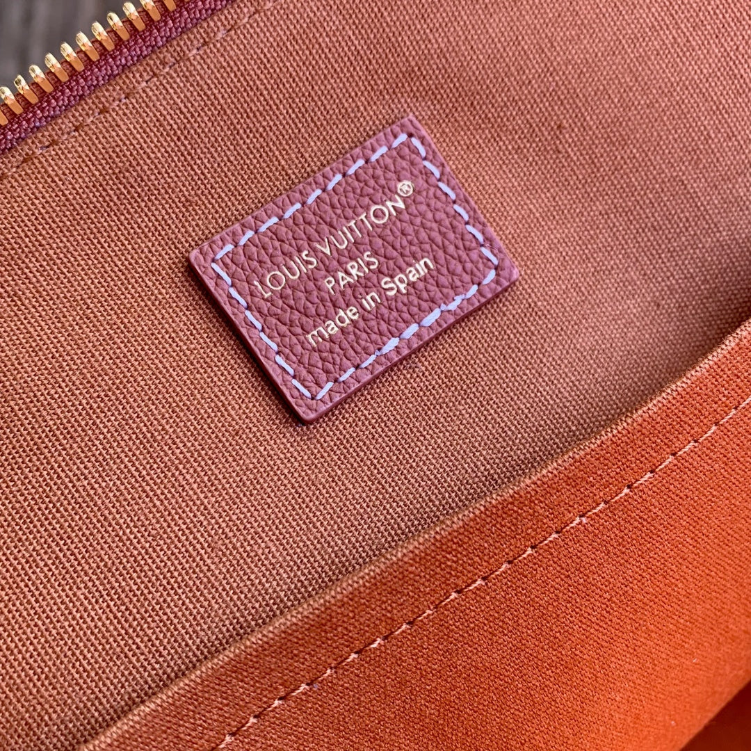 LV 2025 Low Key Duffle Tote Bag 43 Cognac Brown Calfskin 347097