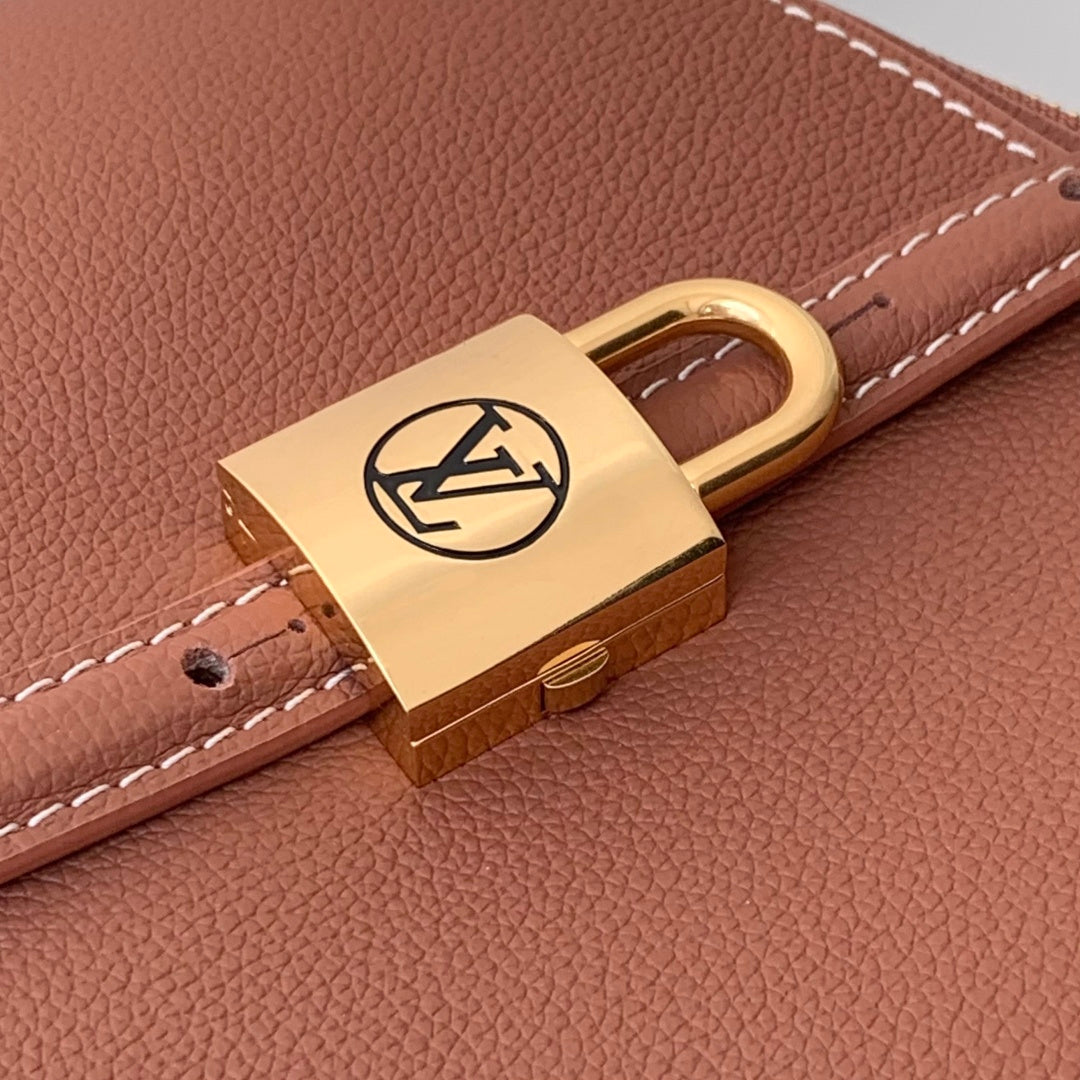 LV 2025 Low Key Duffle Tote Bag 43 Cognac Brown Calfskin 347097