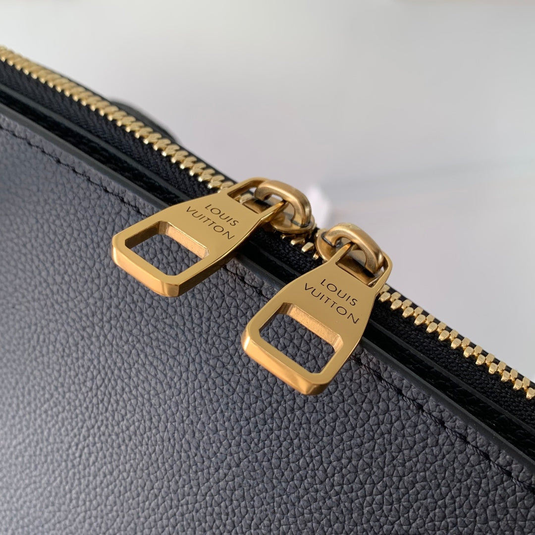 LV 2025 Low Key Duffle Tote Bag 43 Black Calfskin 347098