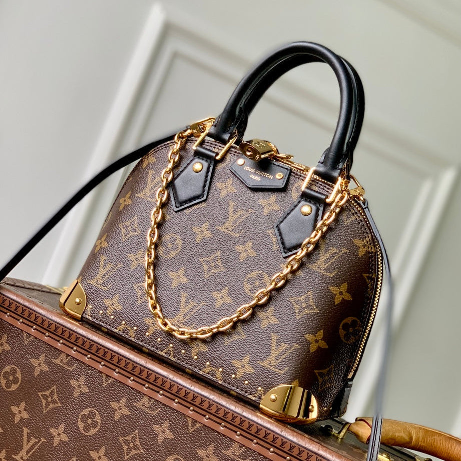 LV 2025 Alma BB cm Bag Brown Canvas Leather 347367