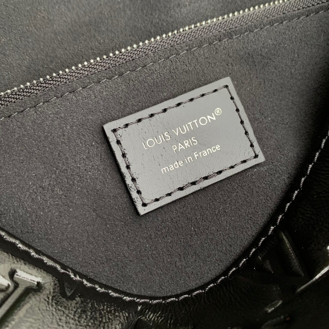 LV 2025 Trunkie Bag 27cm Black Silver Patent Leather 347372