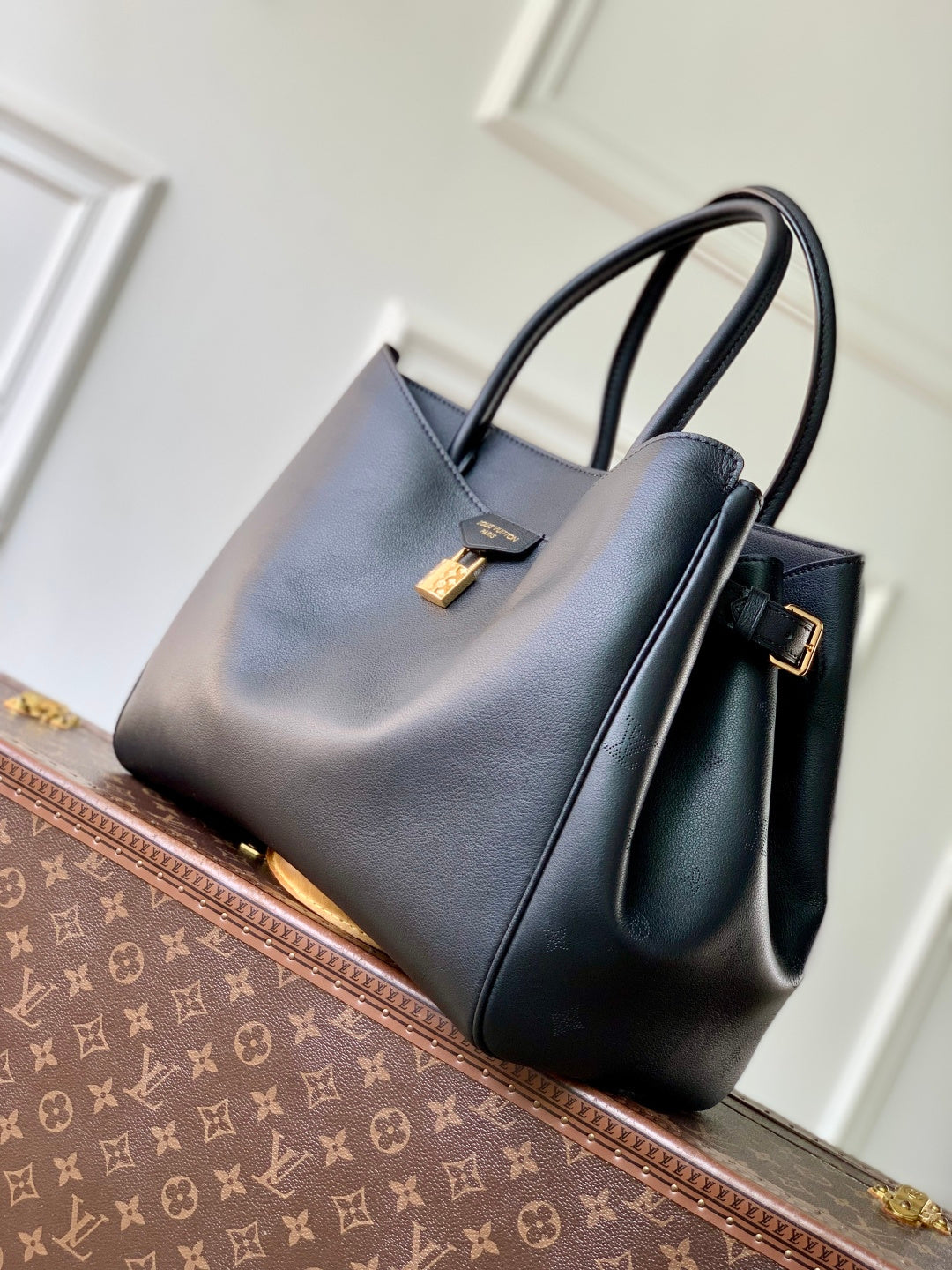 LV 2025 Vendome PM Bag 35cm Black Calfskin 347424