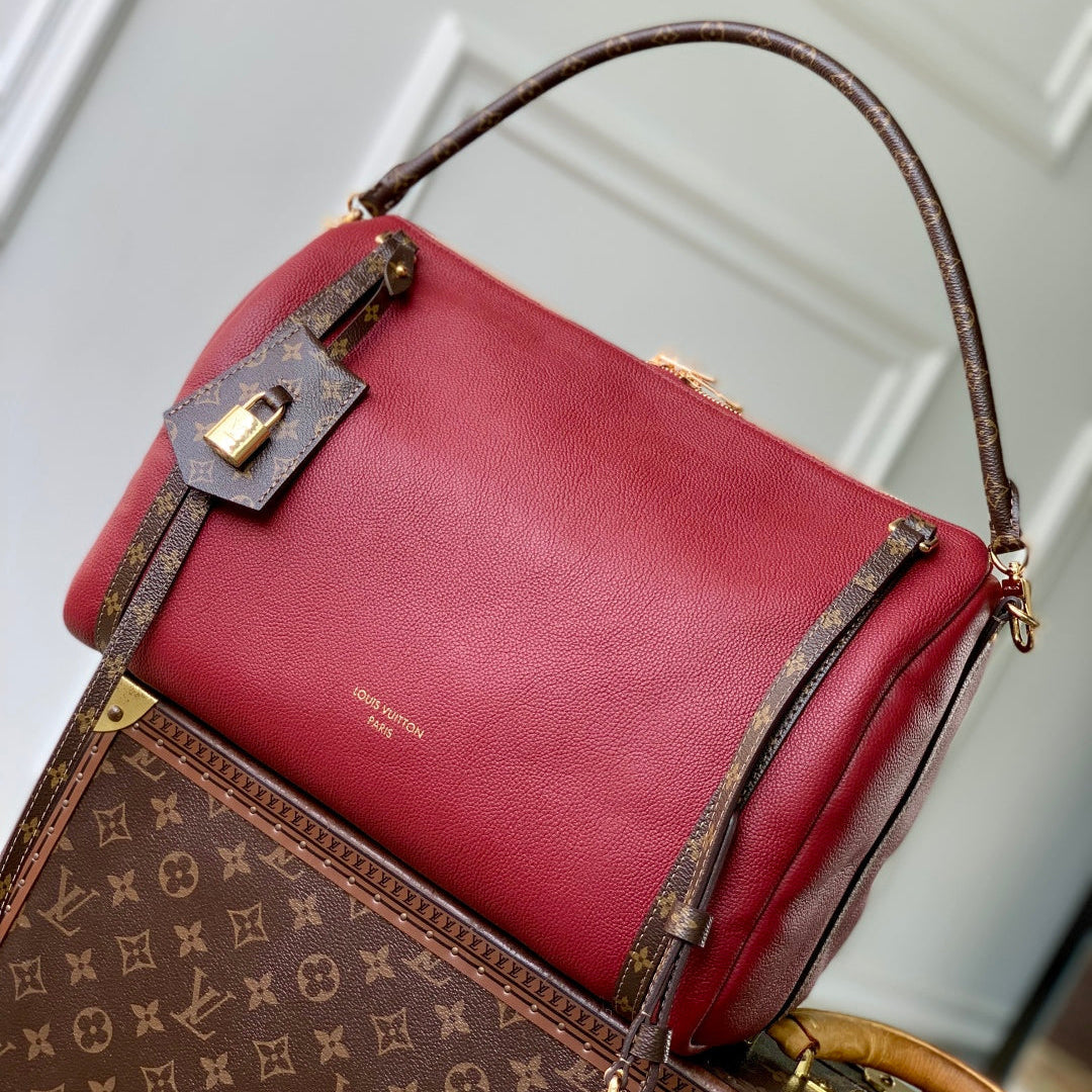 LV 2025 Express MM Bag 36cm Burgundy Brown Calfskin 347429