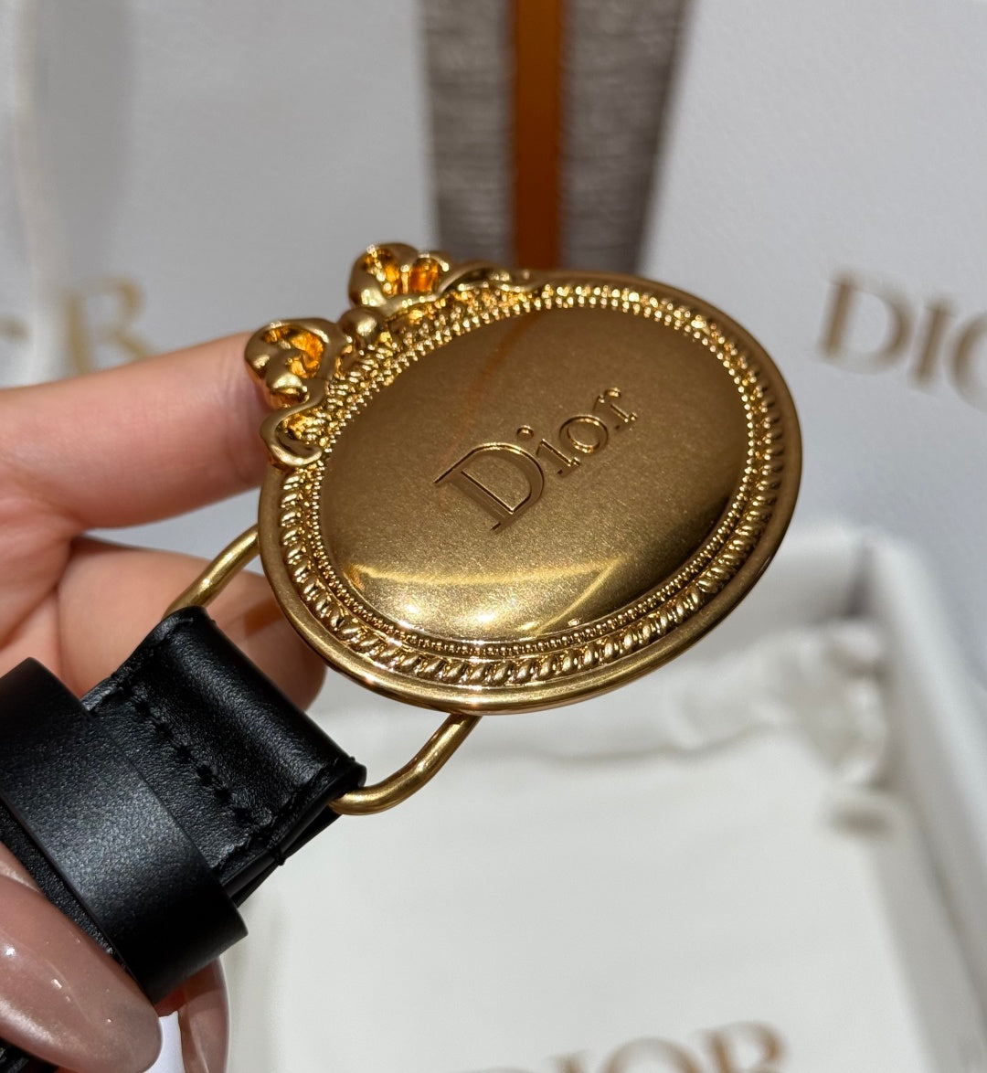 Dior 2026 Médaillon 6cm Belt Buckle 2.5cm Width Smooth Calfskin