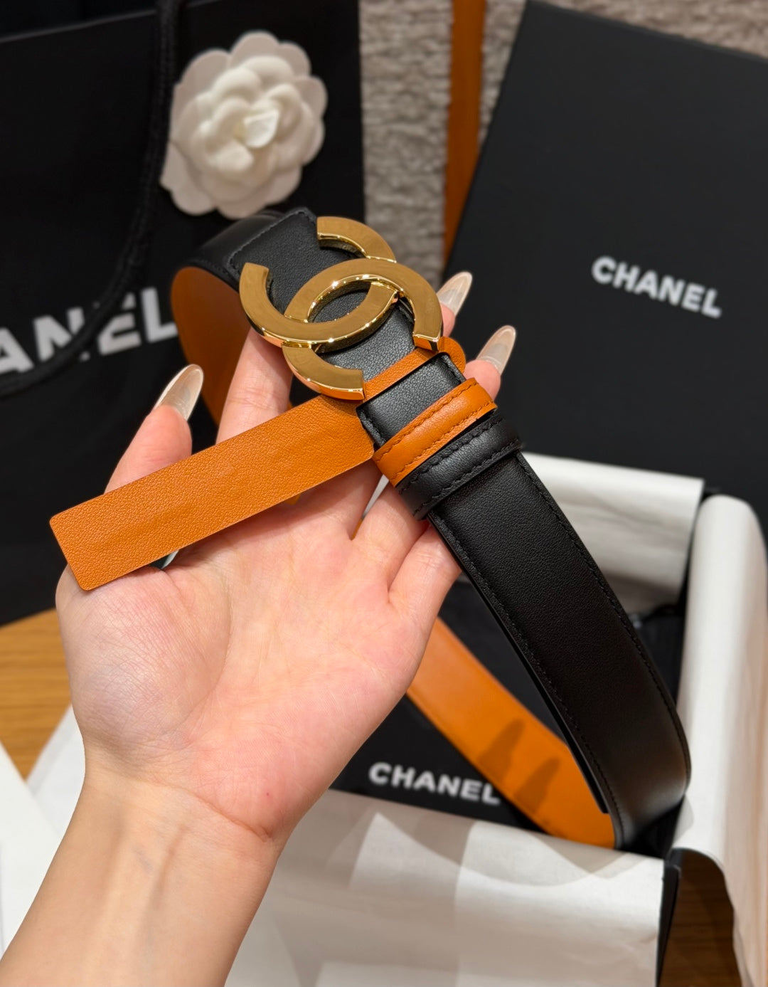 Chanel 2026 Double C Buckle Belt 30mm Leather 213837