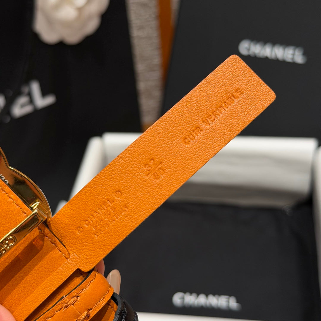 Chanel 2026 Double C Buckle Belt 30mm Leather 213837