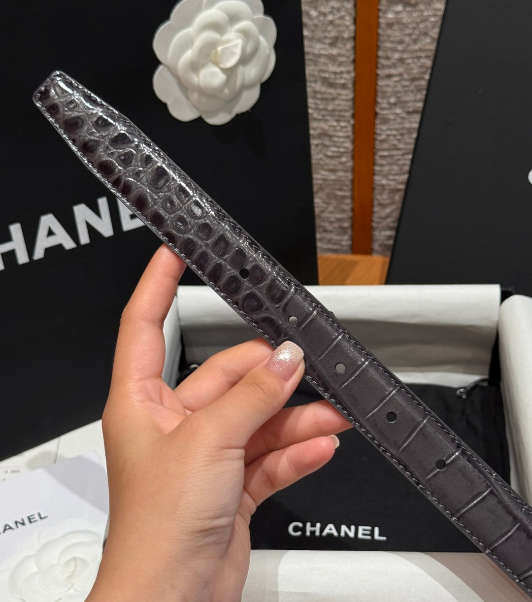 Chanel 2026 Statement Buckle Belt 25mm Calfskin