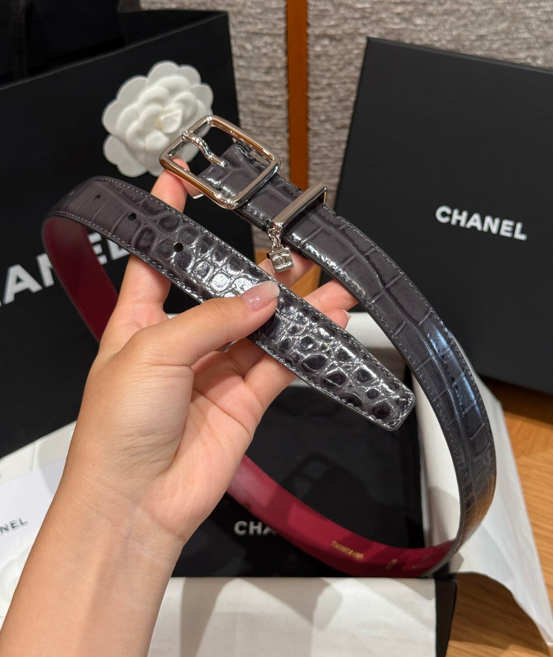 Chanel 2026 Statement Buckle Belt 25mm Calfskin