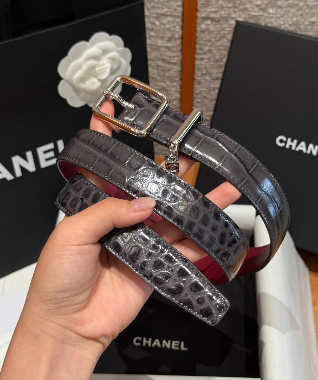 Chanel 2026 Statement Buckle Belt 25mm Calfskin