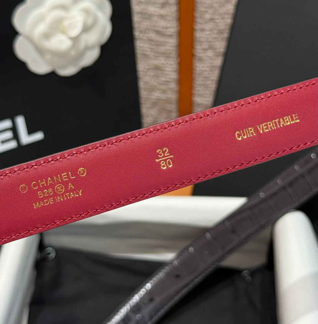 Chanel 2026 Statement Buckle Belt 25mm Calfskin