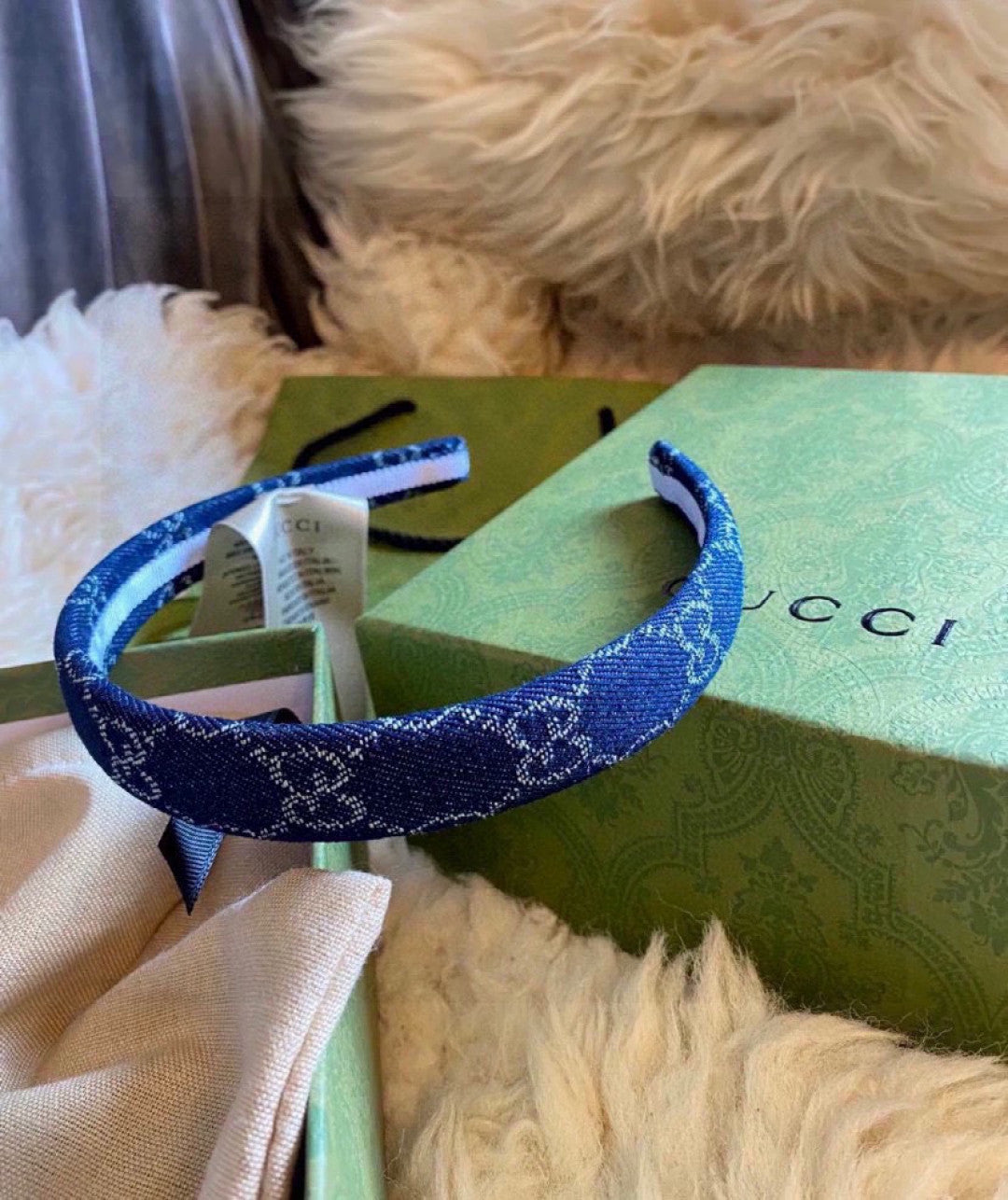 Gucci GG Blue Denim Headband