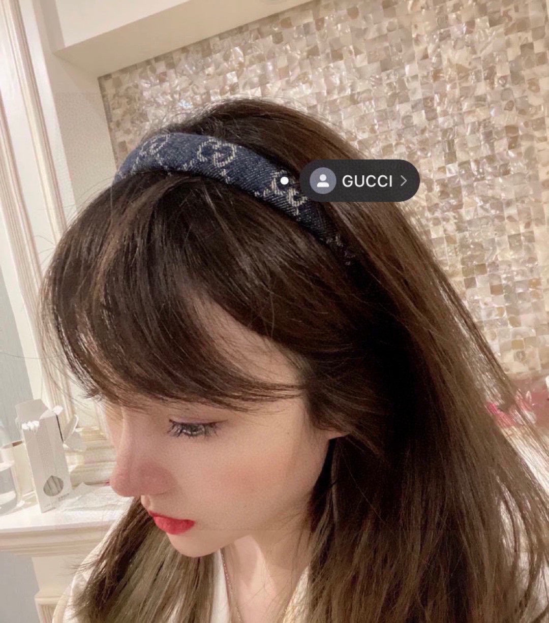 Gucci GG Blue Denim Headband