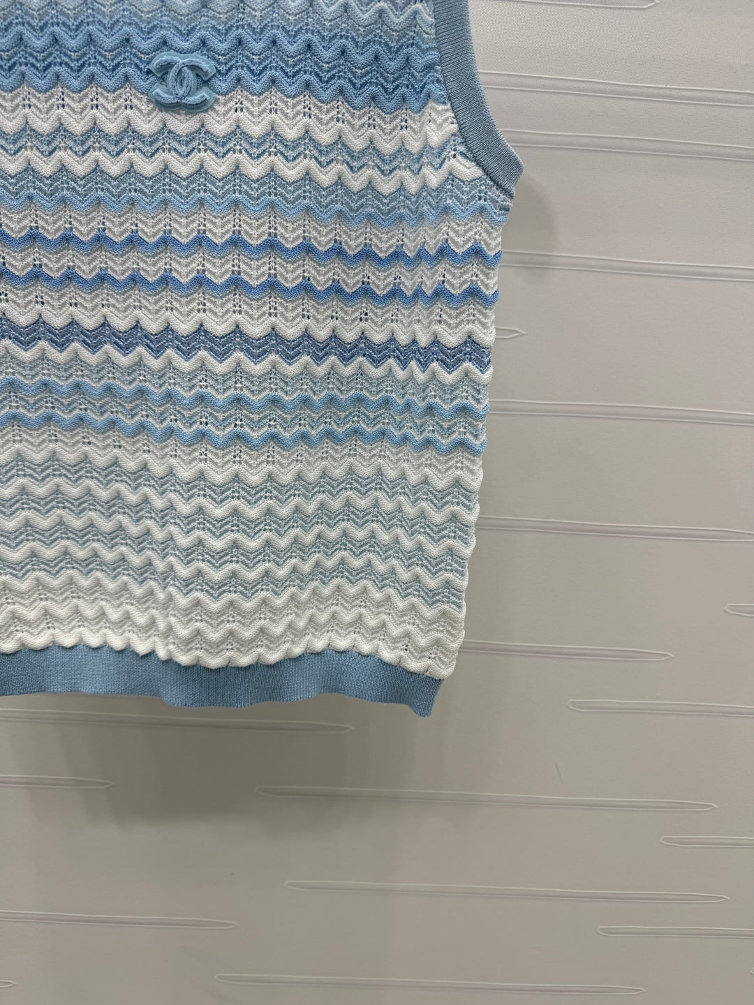 CC 25 Tank Top Baby Blue mix White Polyester 233563