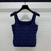 Fendi 25 Blue Knit Tank Top