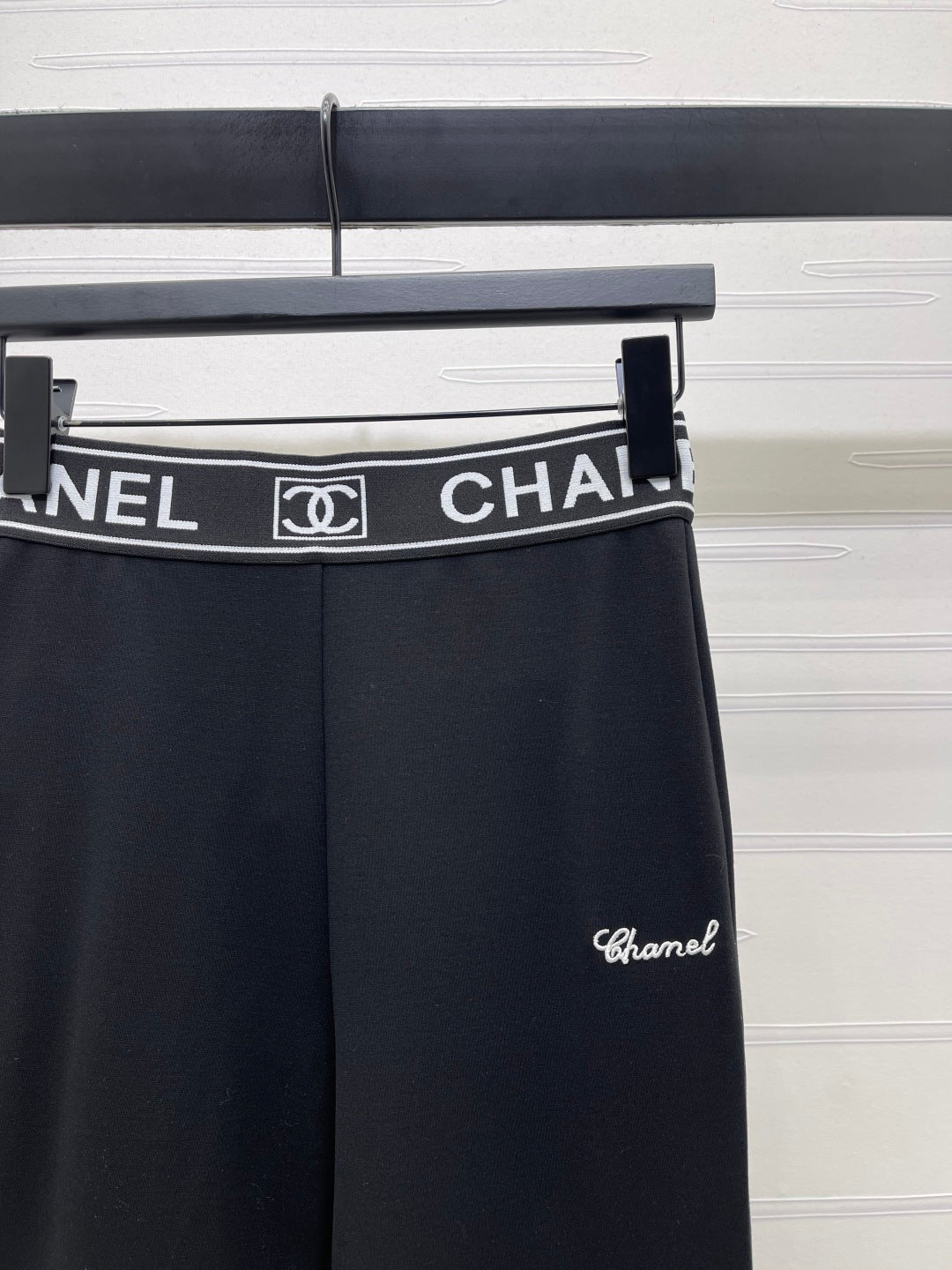 Chanel 2026 Webbing Letter Flared Pant Black White Cotton Polyamide 363365