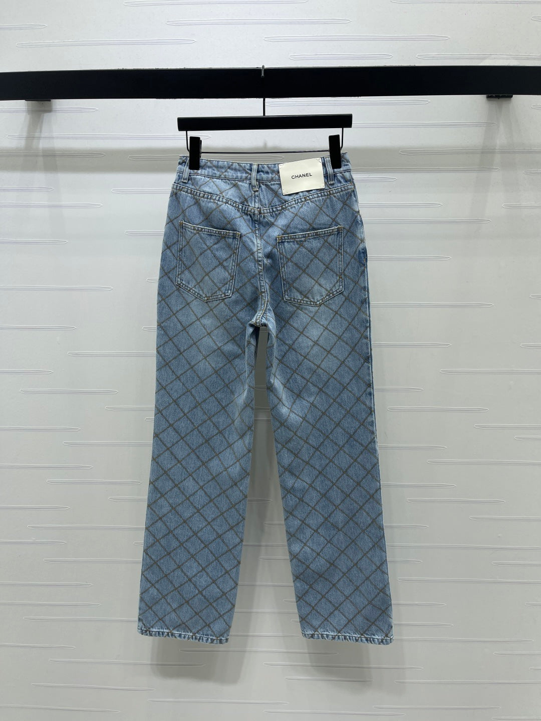 Chanel 2026 Checkered Jeans Blue Cotton 86862