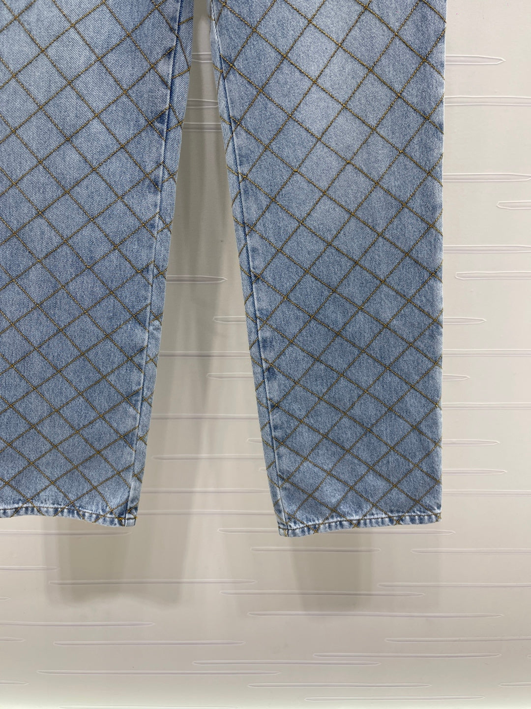 Chanel 2026 Checkered Jeans Blue Cotton 86862