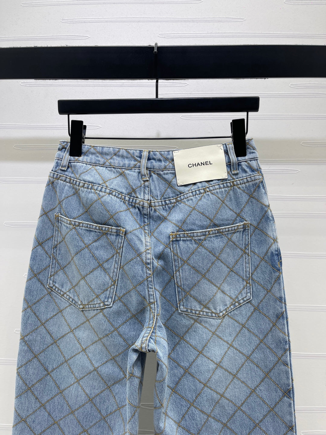 Chanel 2026 Checkered Jeans Blue Cotton 86862