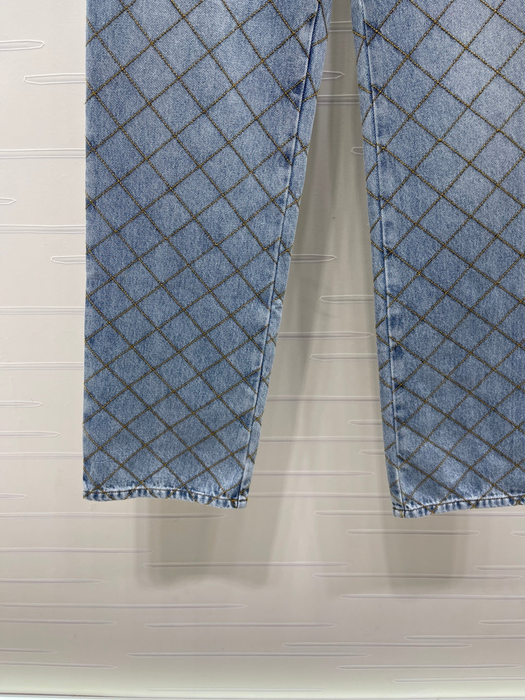 Chanel 2026 Checkered Jeans Blue Cotton 86862