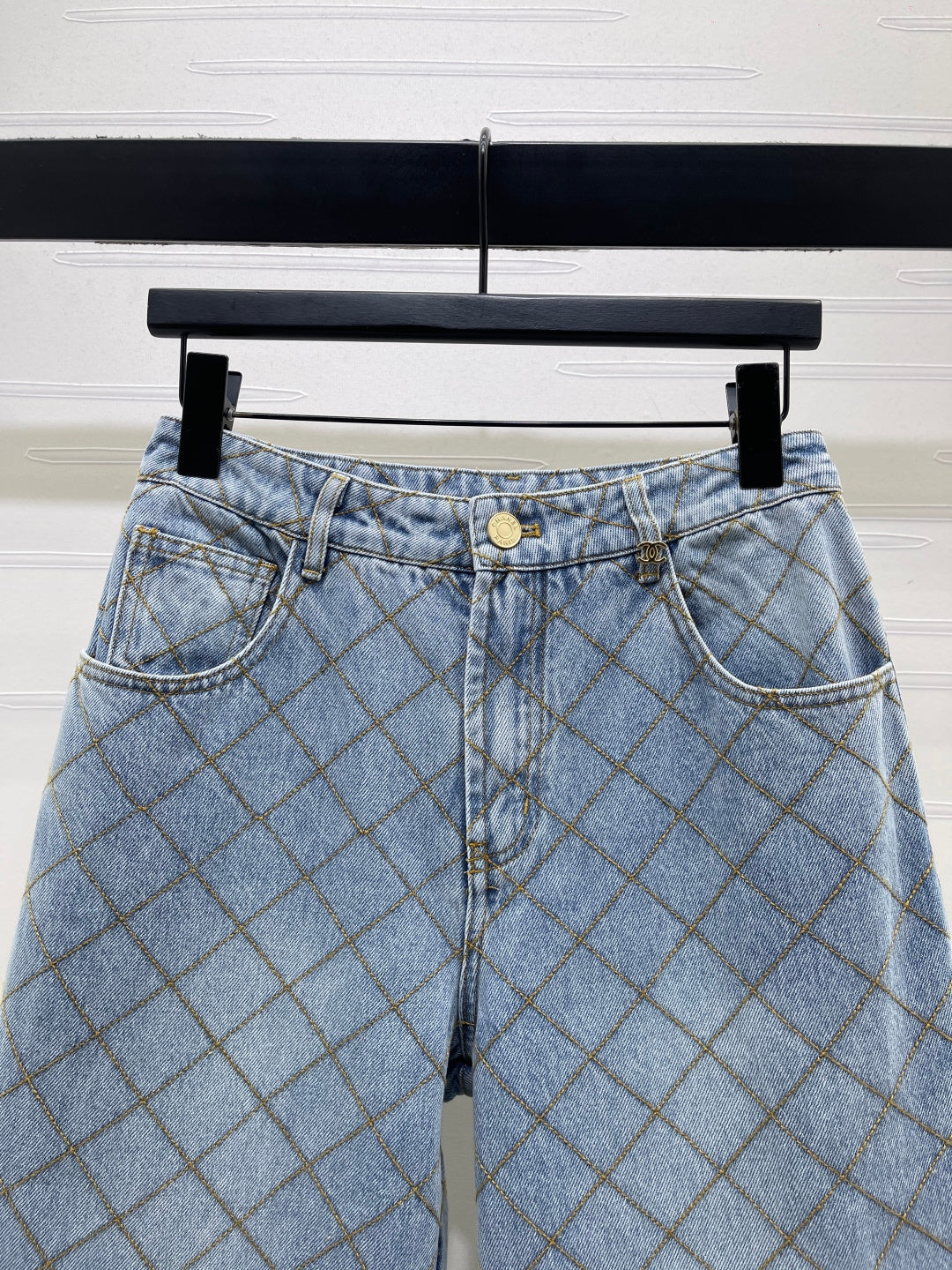 Chanel 2026 Checkered Jeans Blue Cotton 86862