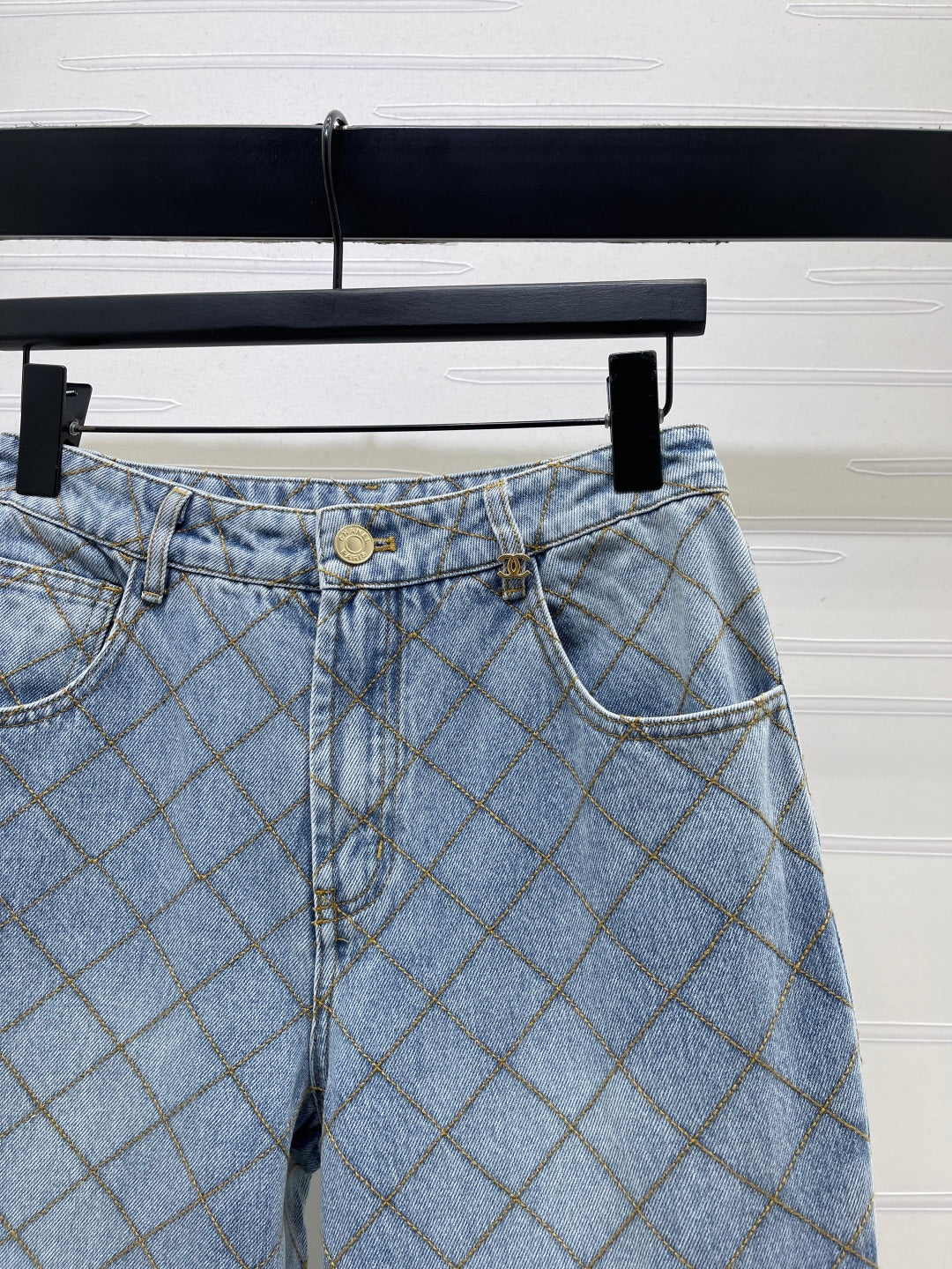 Chanel 2026 Checkered Jeans Blue Cotton 86862