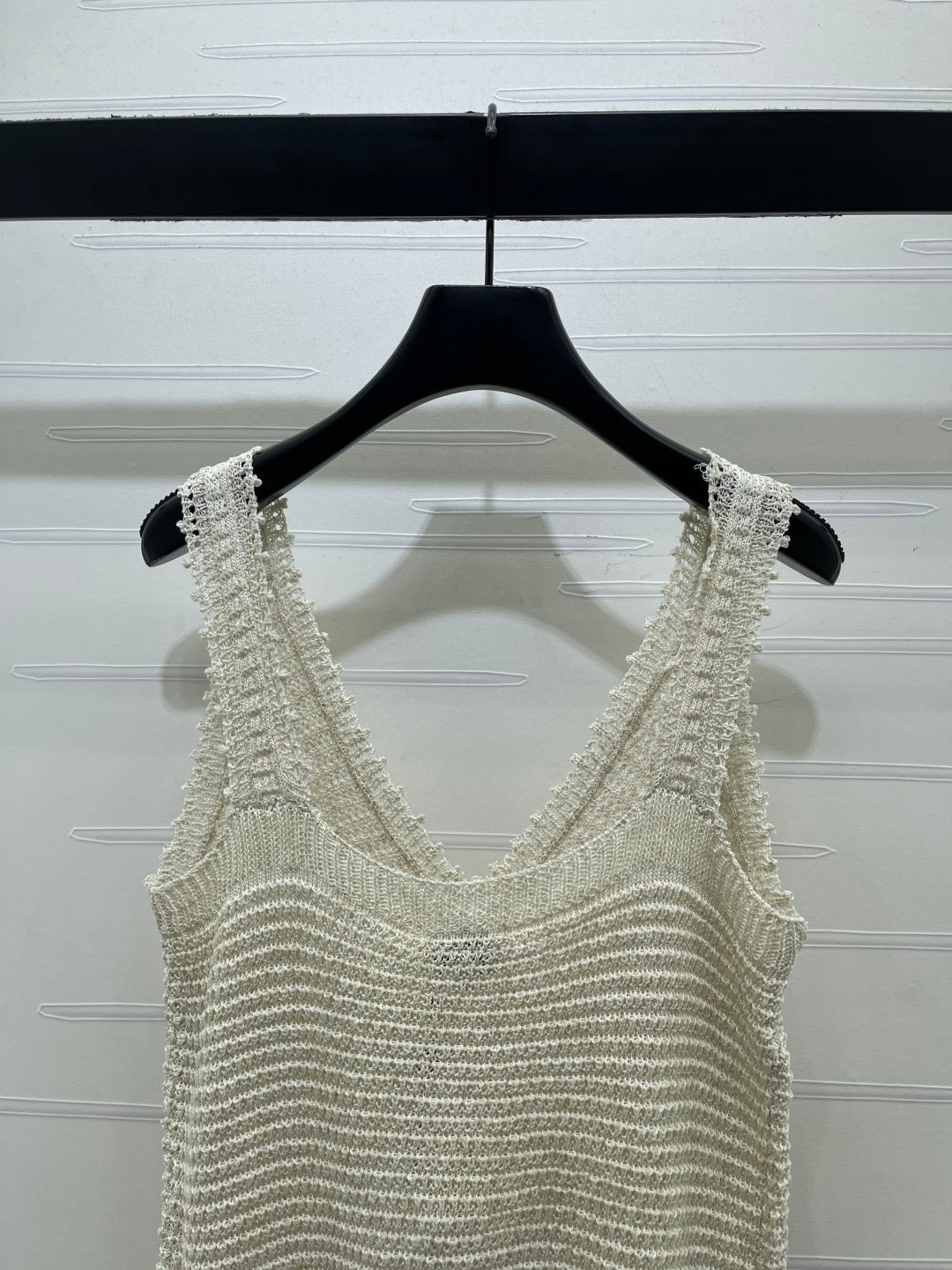 Chanel 2026 Hollow-out V-neck Vest Black and Beige Wool 408565