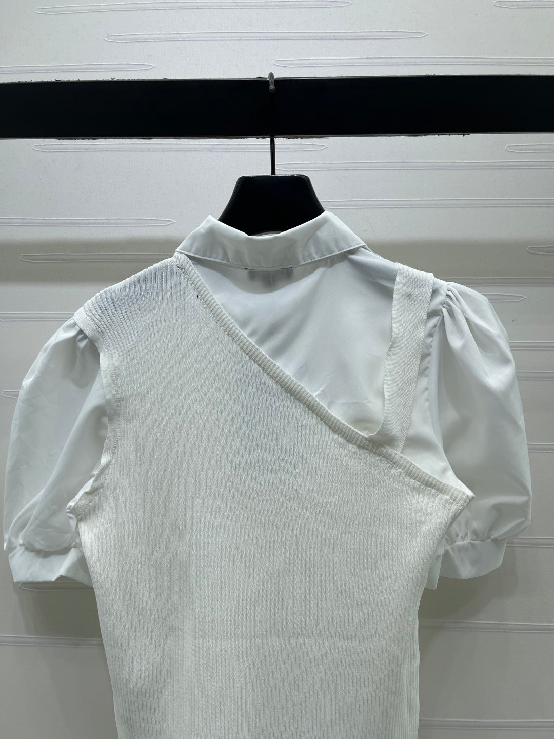 Chanel 2026 Flower Collared Knit Short-Sleeve Shirt Cotton 408561