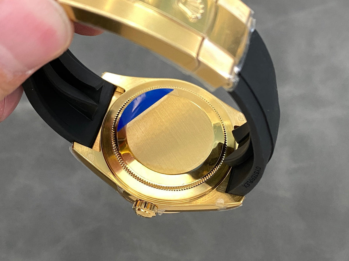 Rolex Sky-Dweller 42mm Gold Case Gold Dial Rubber Strap