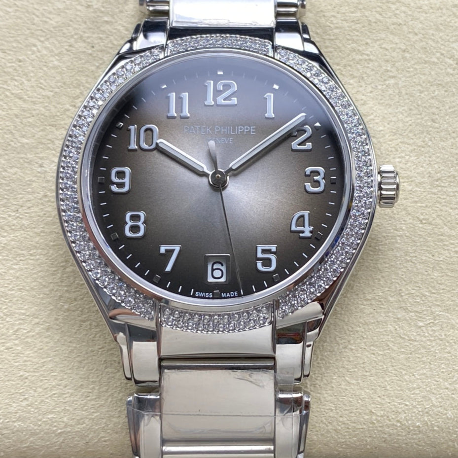 PATEK Twenty-Four 36mm Silver Gradient Gray Diamond