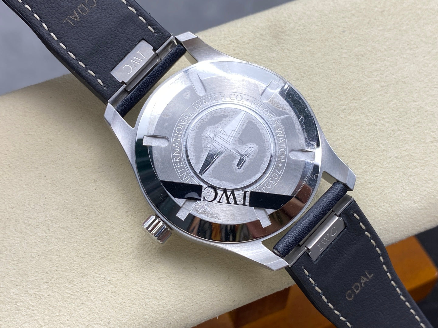 IWC Pilot 40mm Blue Dial Steel Case Navy Blue Leather Strap