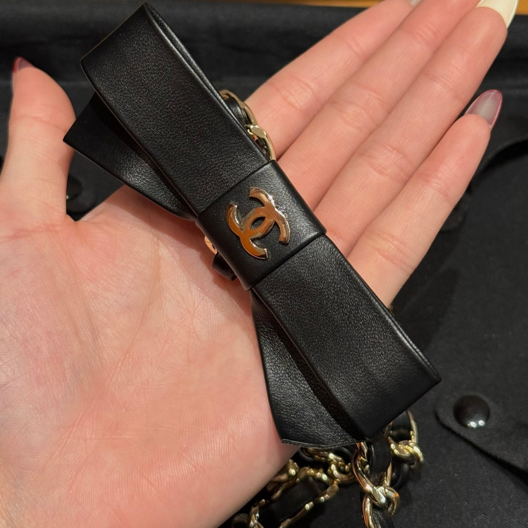 Chanel 2026 Bow-Knot Leather-Trimmed Chain Belt 216093