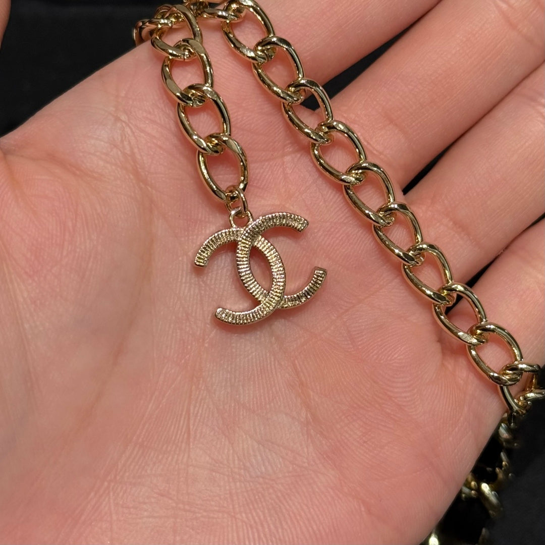 Chanel 2026 Bow-Knot Leather-Trimmed Chain Belt 216093