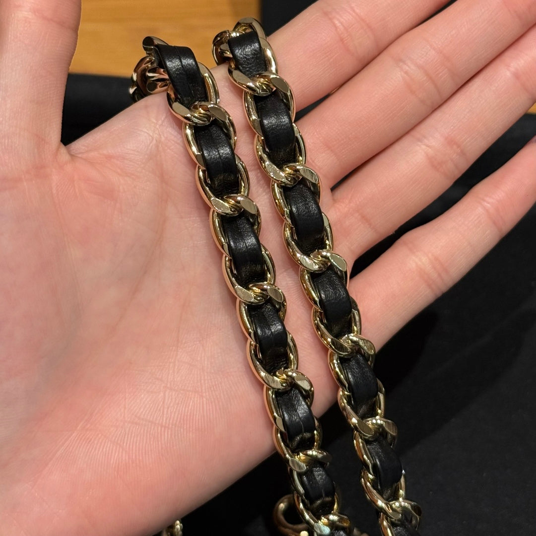Chanel 2026 Bow-Knot Leather-Trimmed Chain Belt 216093