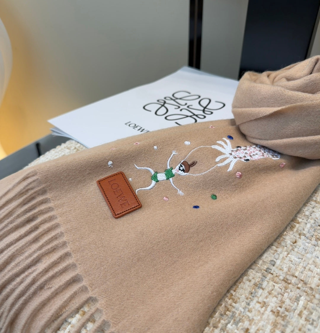 Loewe Scarf 180CM Dark Beige Cashmere 959264