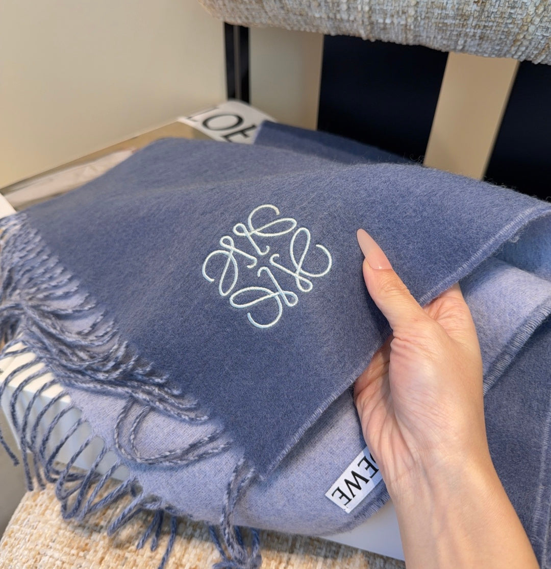 Loewe Scarf 180CM Blue Wool-blend 100130