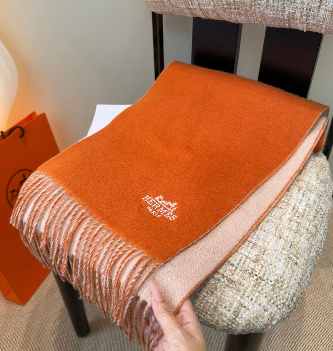 HM Scarf 190 CM Orange Wool 969469