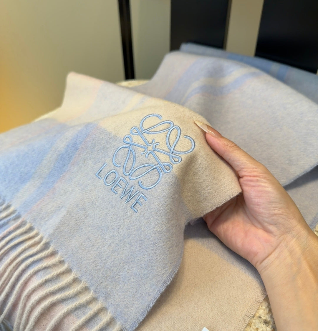 Loewe Scarf 180CM Baby Blue Cashmere 969486
