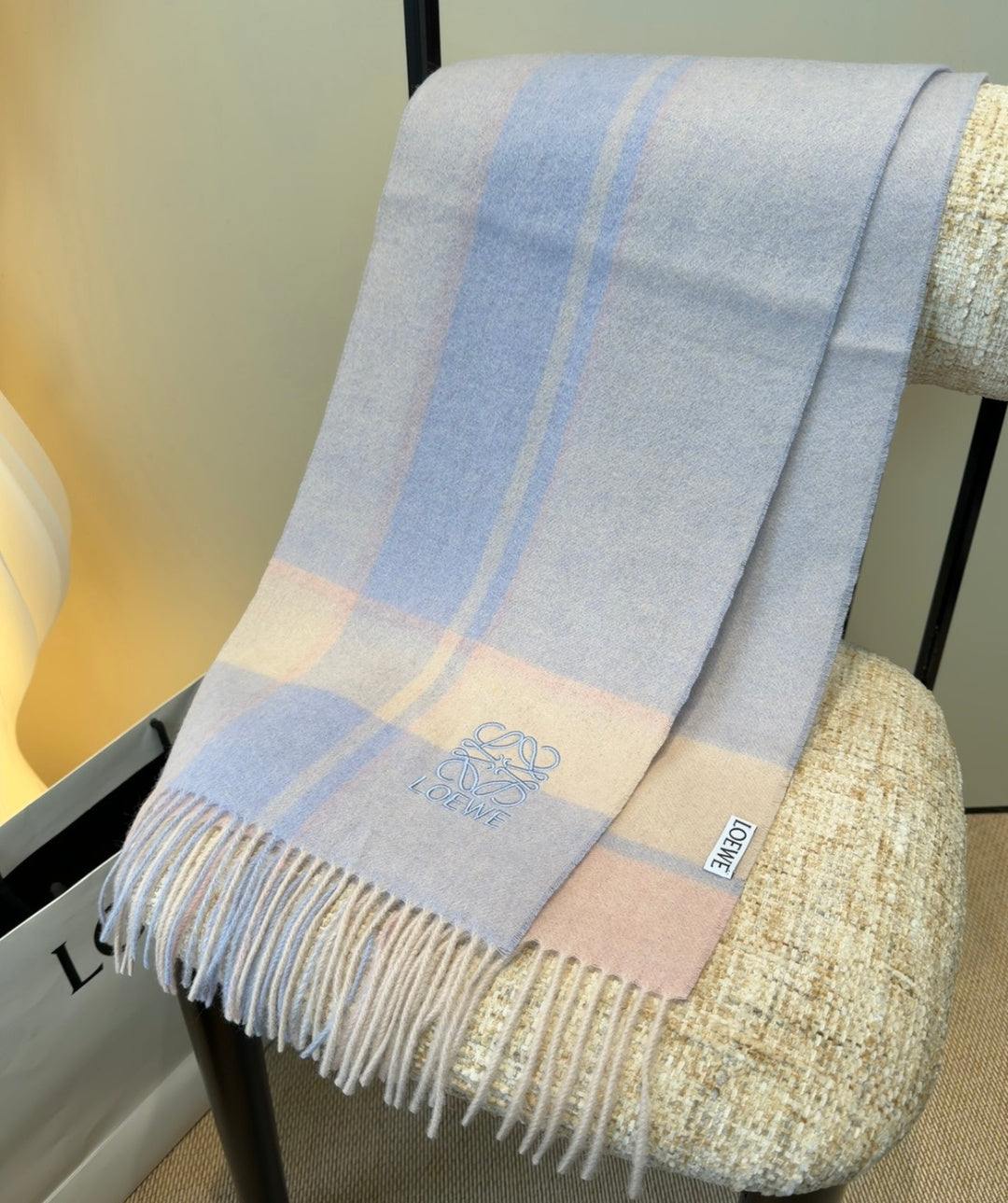 Loewe Scarf 180CM Baby Blue Cashmere 969486