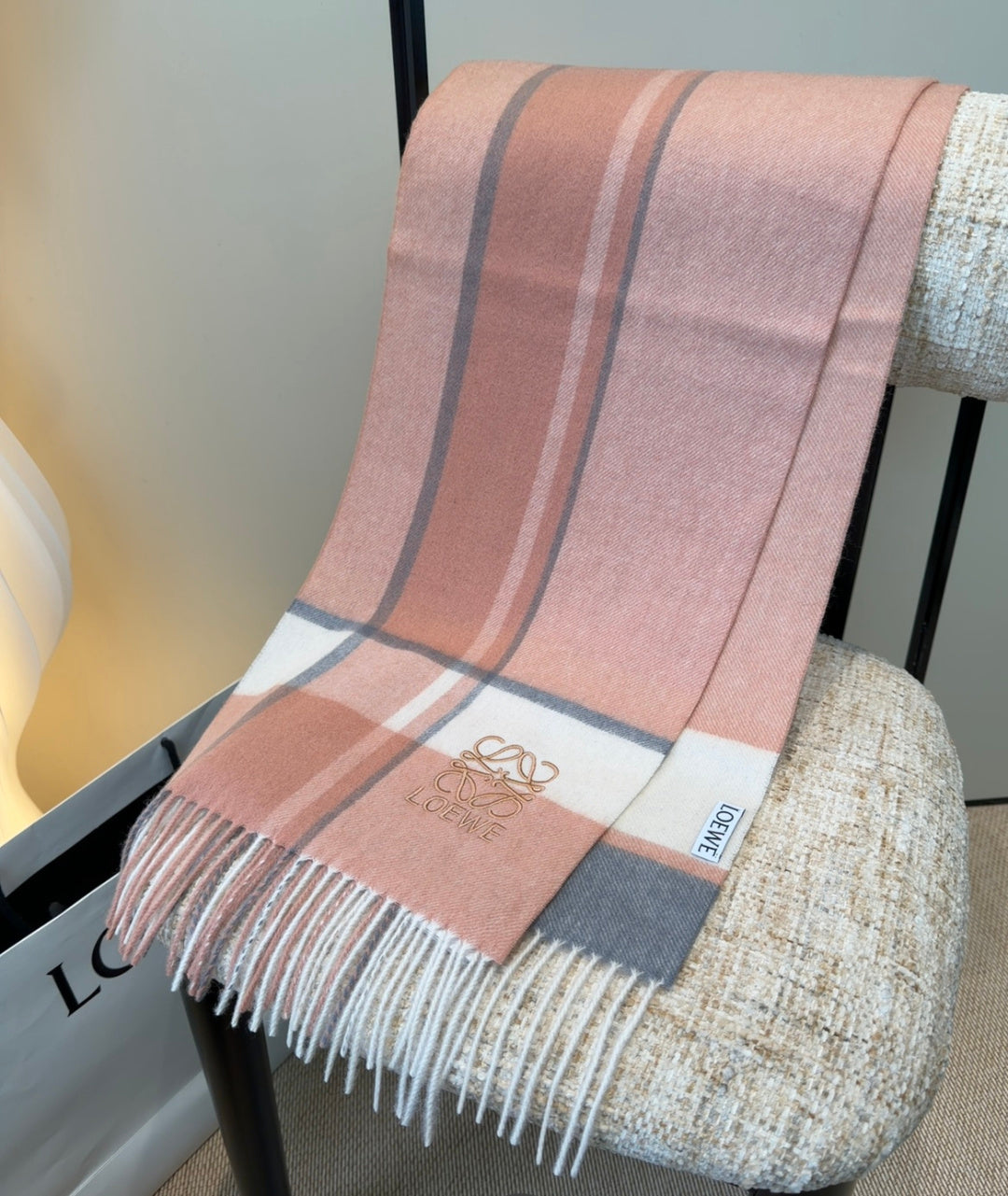 Loewe Scarf 180CM Dusty Pink Cashmere 969487